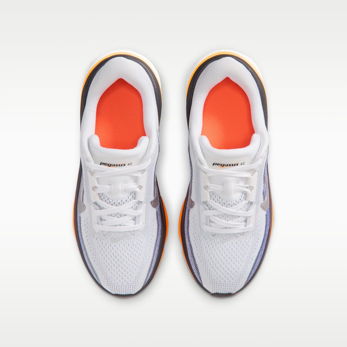 Nike Pegasus 42 Big Kids' Road Running Shoes - White/Lapis/Total Orange/Metallic Silver