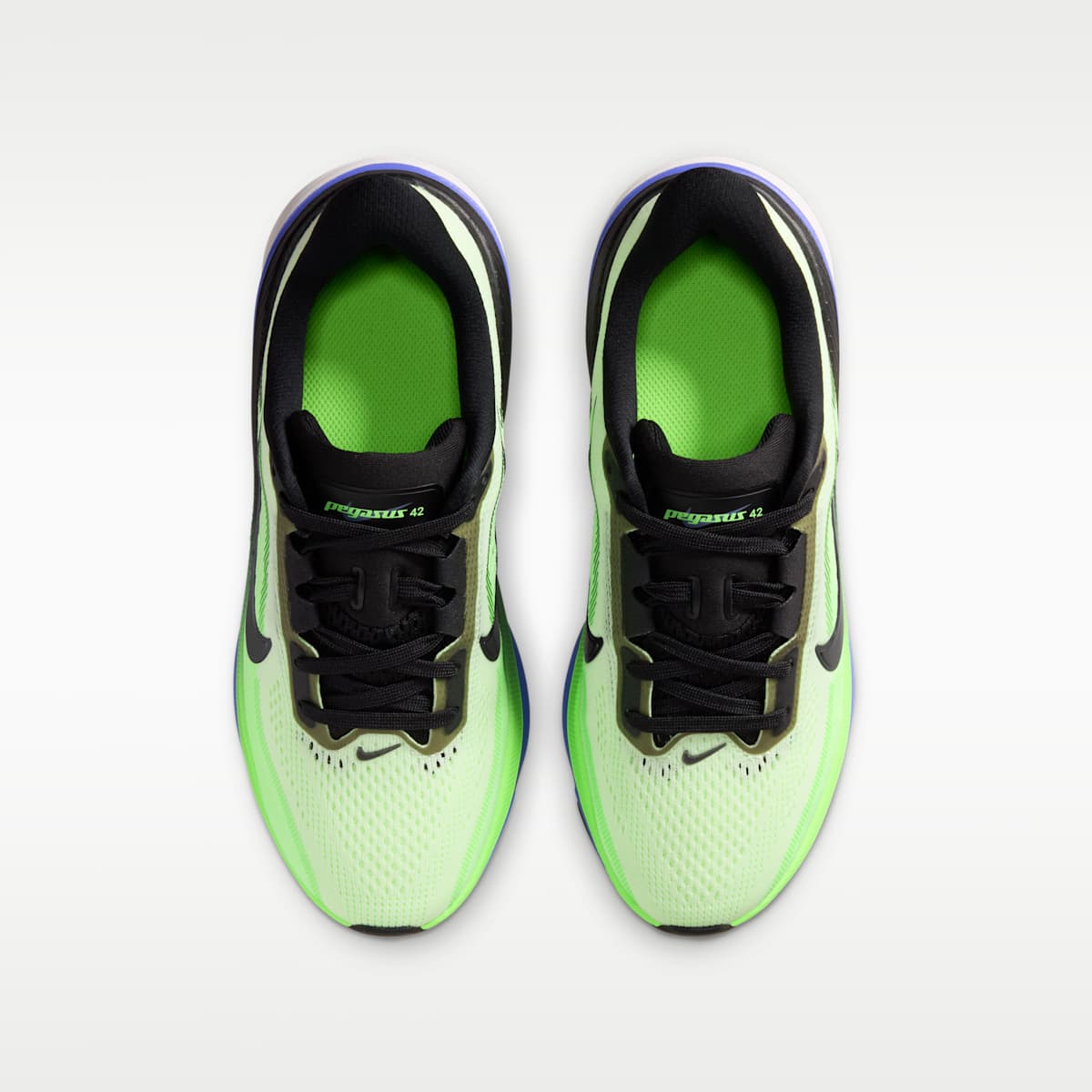 Nike Pegasus 42 Big Kids' Road Running Shoes - Volt Tint/Sapphire/Lime Blast/Black Spruce