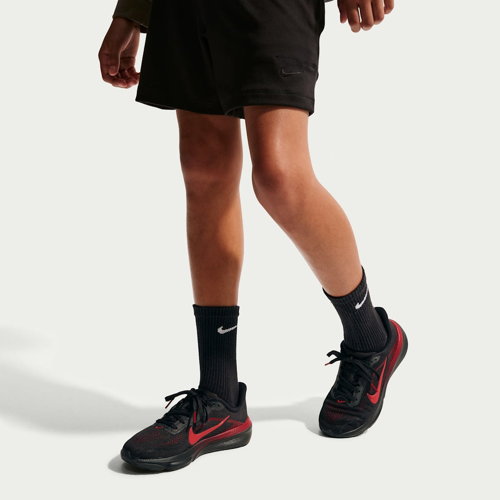 Nike Pegasus 42 Big Kids' Road Running Shoes - Black/University Red/Wolf Grey/Bright Crimson