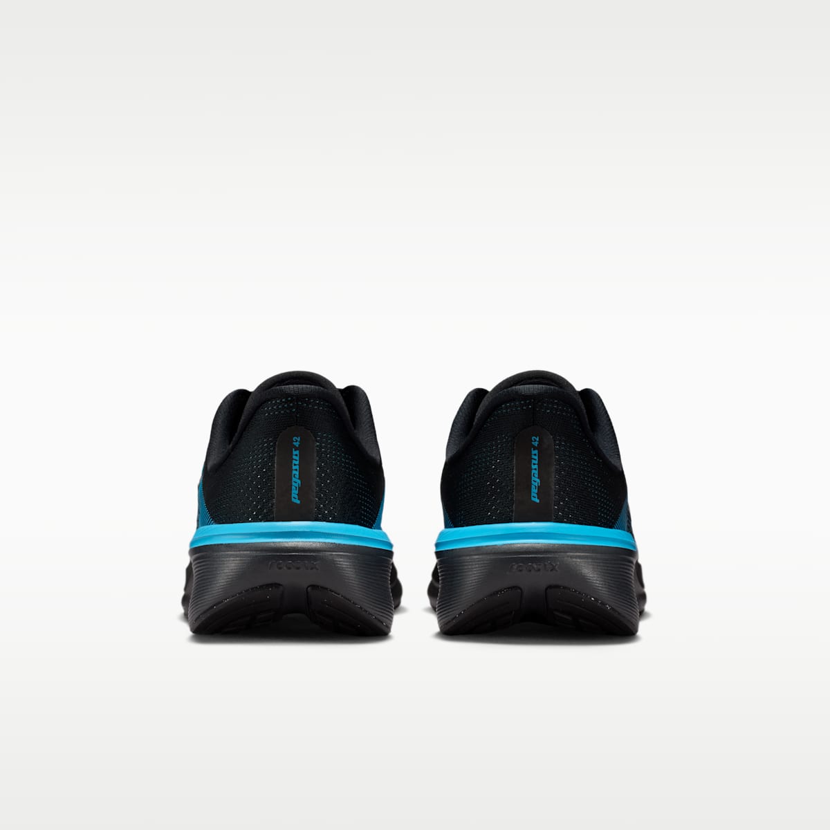 Nike Pegasus 42 Big Kids' Road Running Shoes - Black/Light Current Blue/Anthracite/Metallic Silver