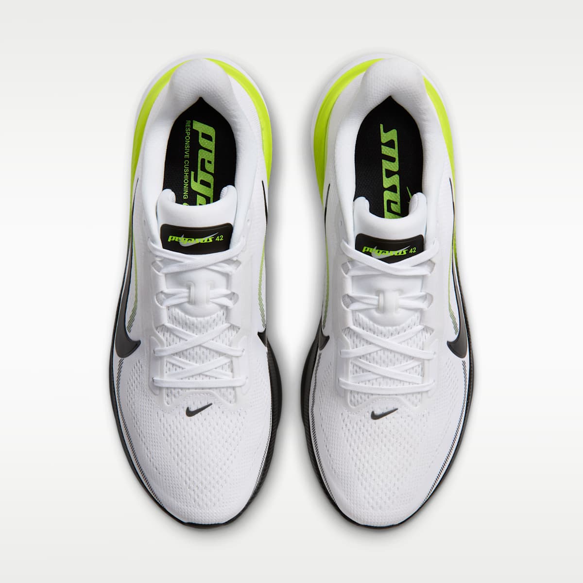 Nike Pegasus 42 Men's Road Running Shoes - White/Lemon Venom/White/Black - Image 4