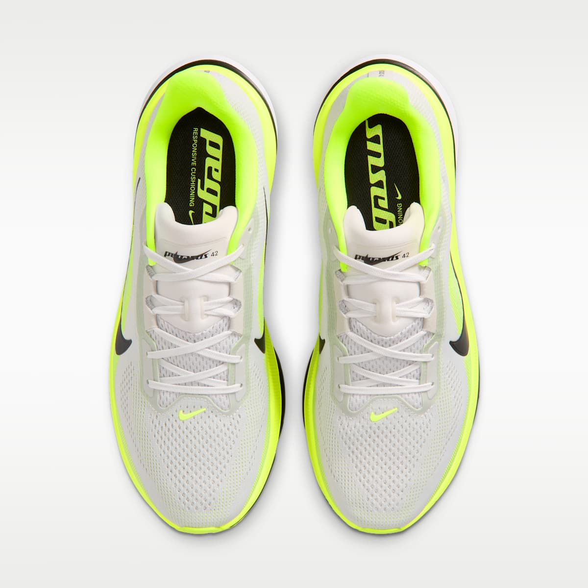 Nike Pegasus 42 Men's Road Running Shoes - Photon Dust/Volt/White/Black - Image 4