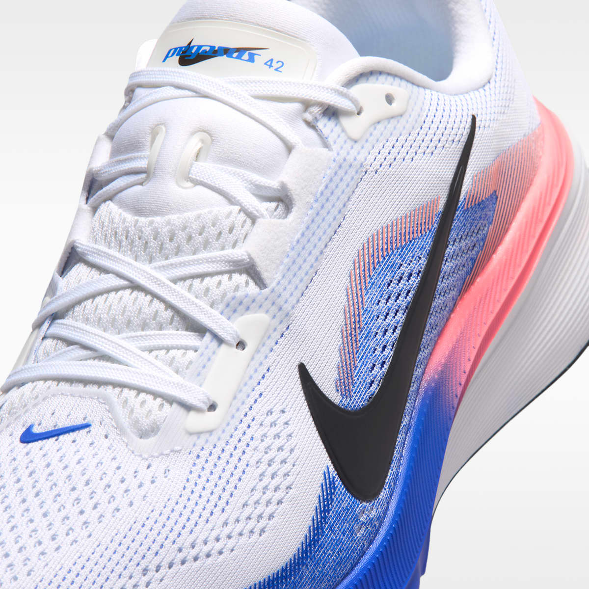 Nike Pegasus 42 Men's Road Running Shoes - White/Racer Blue/Atomic Pink/Black - Image 7