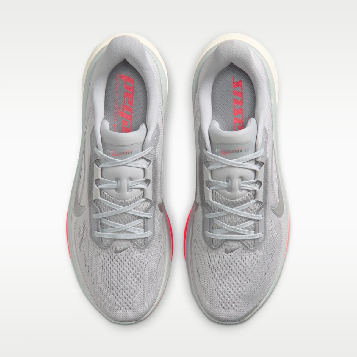 Nike Pegasus 42 Men's Road Running Shoes - Wolf Grey/Photon Dust/Flash Crimson/Metallic Silver - Image 4