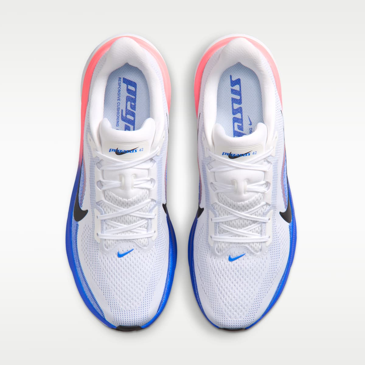 Nike Pegasus 42 Men's Road Running Shoes - White/Racer Blue/Atomic Pink/Black - Image 4