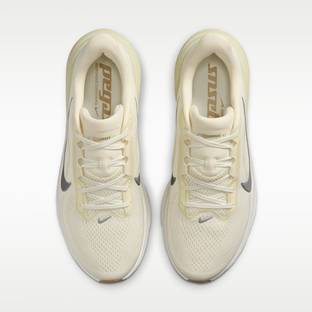 Nike Pegasus 42 Men's Road Running Shoes - Coconut Milk/Light Khaki/Gum Light Brown/Metallic Silver - Image 4