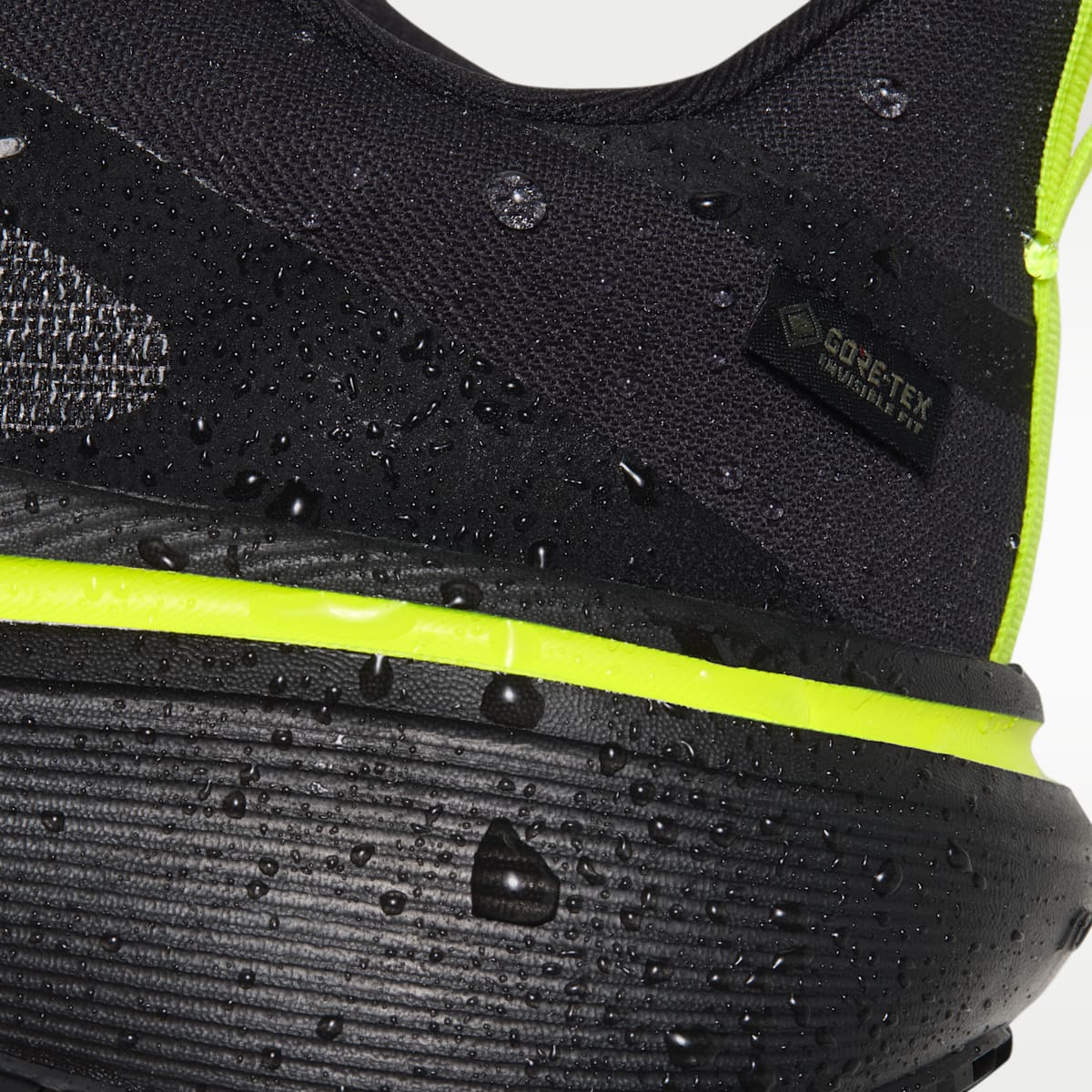 Nike Pegasus 42 GORE-TEX Men's Waterproof Road Running Shoes - Black/Lemon Venom/Metallic Dark Grey - Image 10