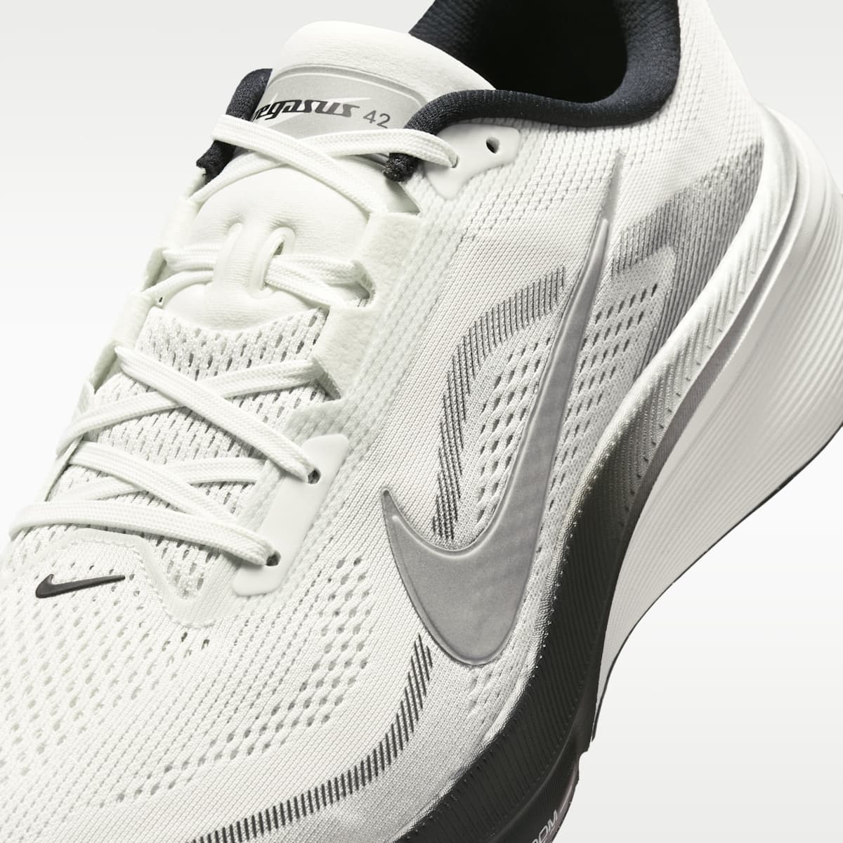 Nike Pegasus 42 Men's Road Running Shoes - Summit White/Photon Dust/Black/Metallic Silver - Image 7