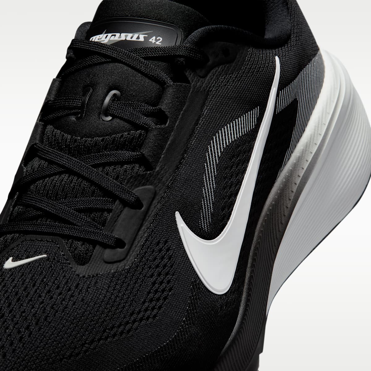 Nike Pegasus 42 Men's Road Running Shoes (Wide) - Black/Photon Dust/White - Image 7