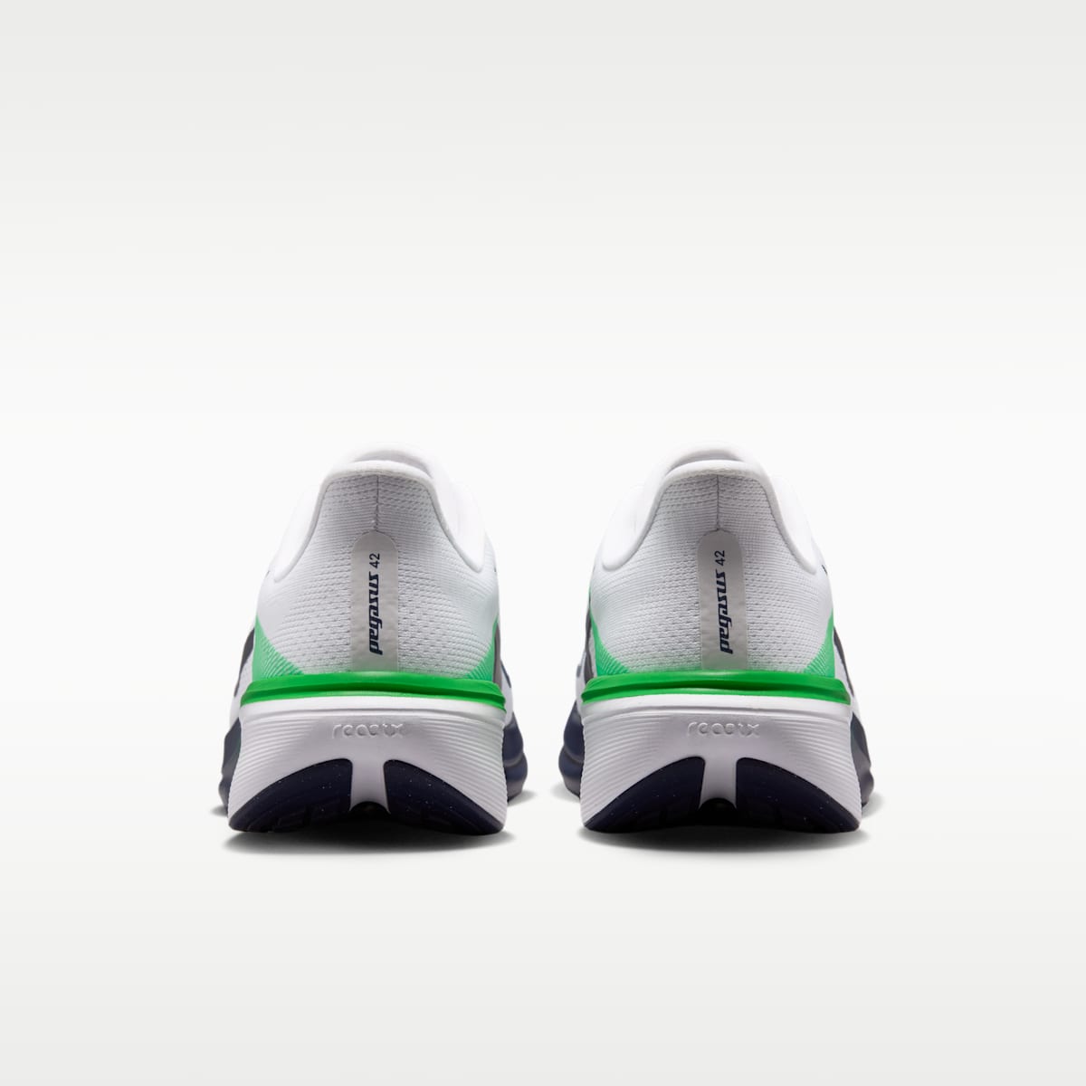 Nike Pegasus 42 Men's Road Running Shoes (Wide) - White/Green Spark/Midnight Navy - Image 6