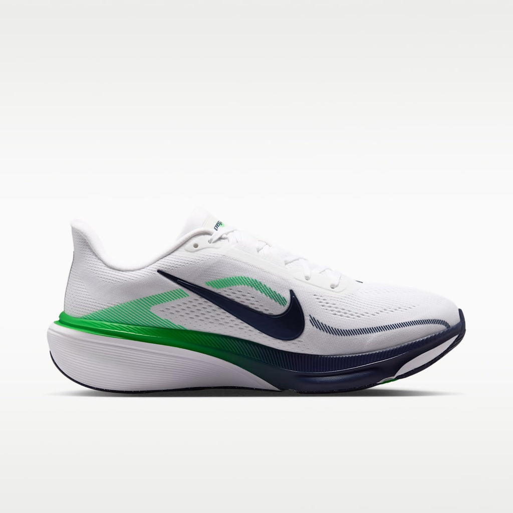 Nike Pegasus 42 Men's Road Running Shoes (Wide) - White/Green Spark/Midnight Navy - Image 3