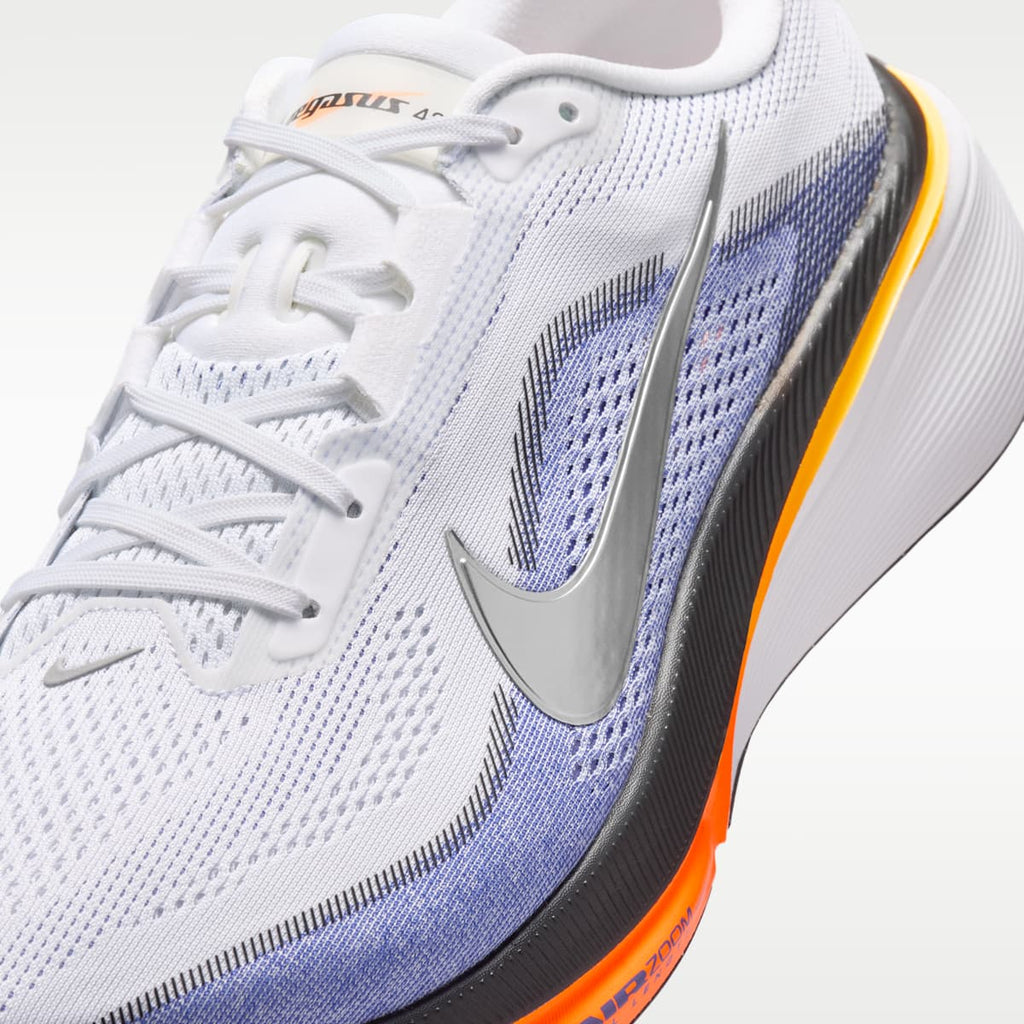 Nike Pegasus 42 Men's Road Running Shoes (Wide) - White/Lapis/Total Orange/Metallic Silver - Image 7