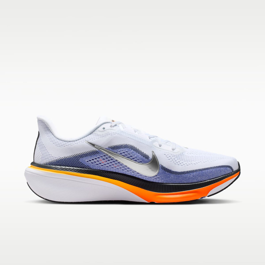 Nike Pegasus 42 Men's Road Running Shoes (Wide) - White/Lapis/Total Orange/Metallic Silver - Image 3