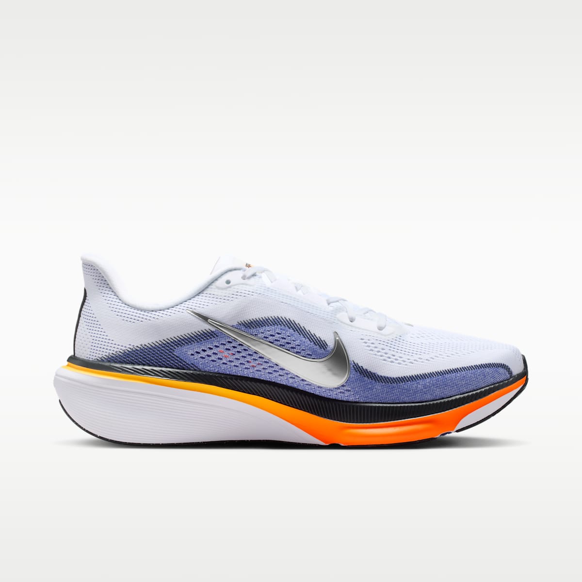 Nike Pegasus 42 Men's Road Running Shoes (Wide) - White/Lapis/Total Orange/Metallic Silver - Image 3