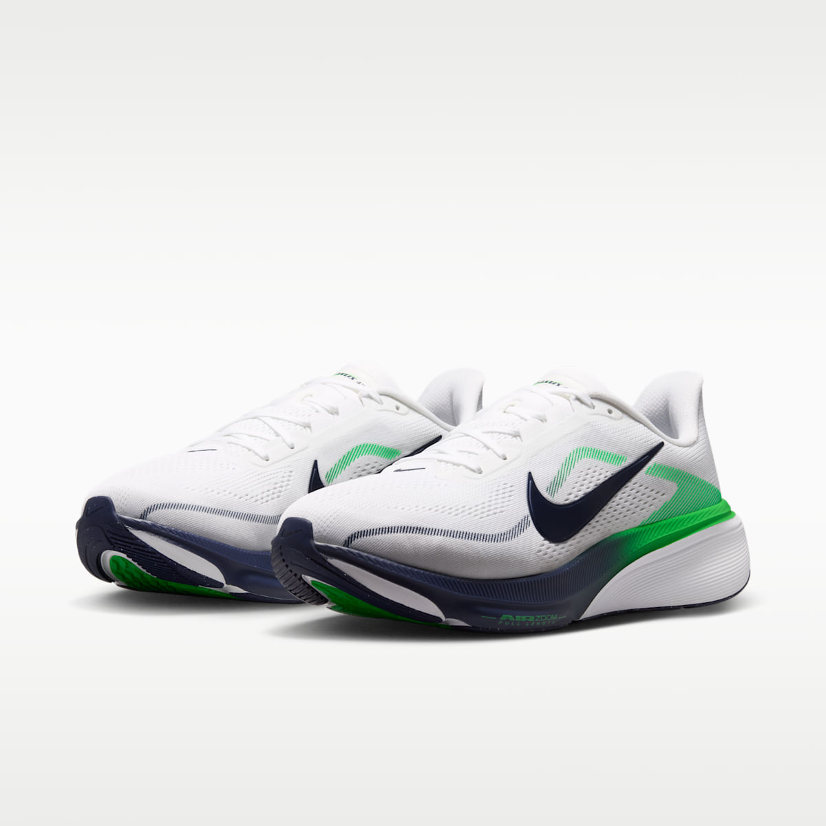 Nike Pegasus 42 Men's Road Running Shoes (Wide) - White/Green Spark/Midnight Navy - Image 5