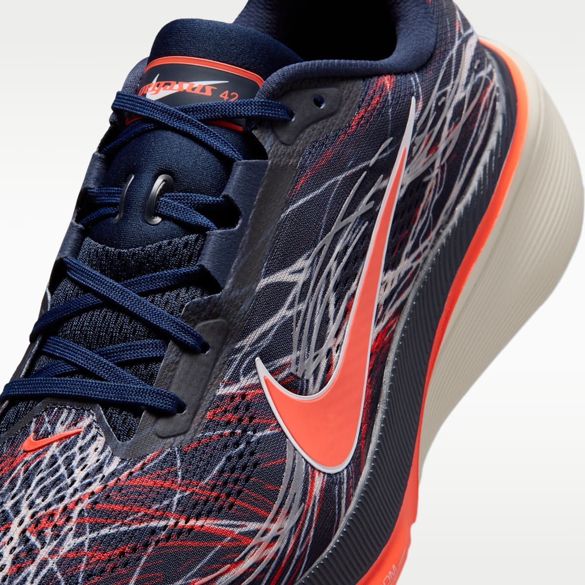 Nike Pegasus 42 Men's Road Running Shoes - Obsidian/Light Bone/Bright Crimson/Dynamic Yellow - Image 7