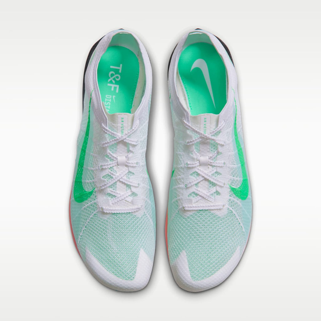 Women's Nike Victory 2 Track & Field Distance Spikes - Summit White/Obsidian/Palest Purple/Electro Green