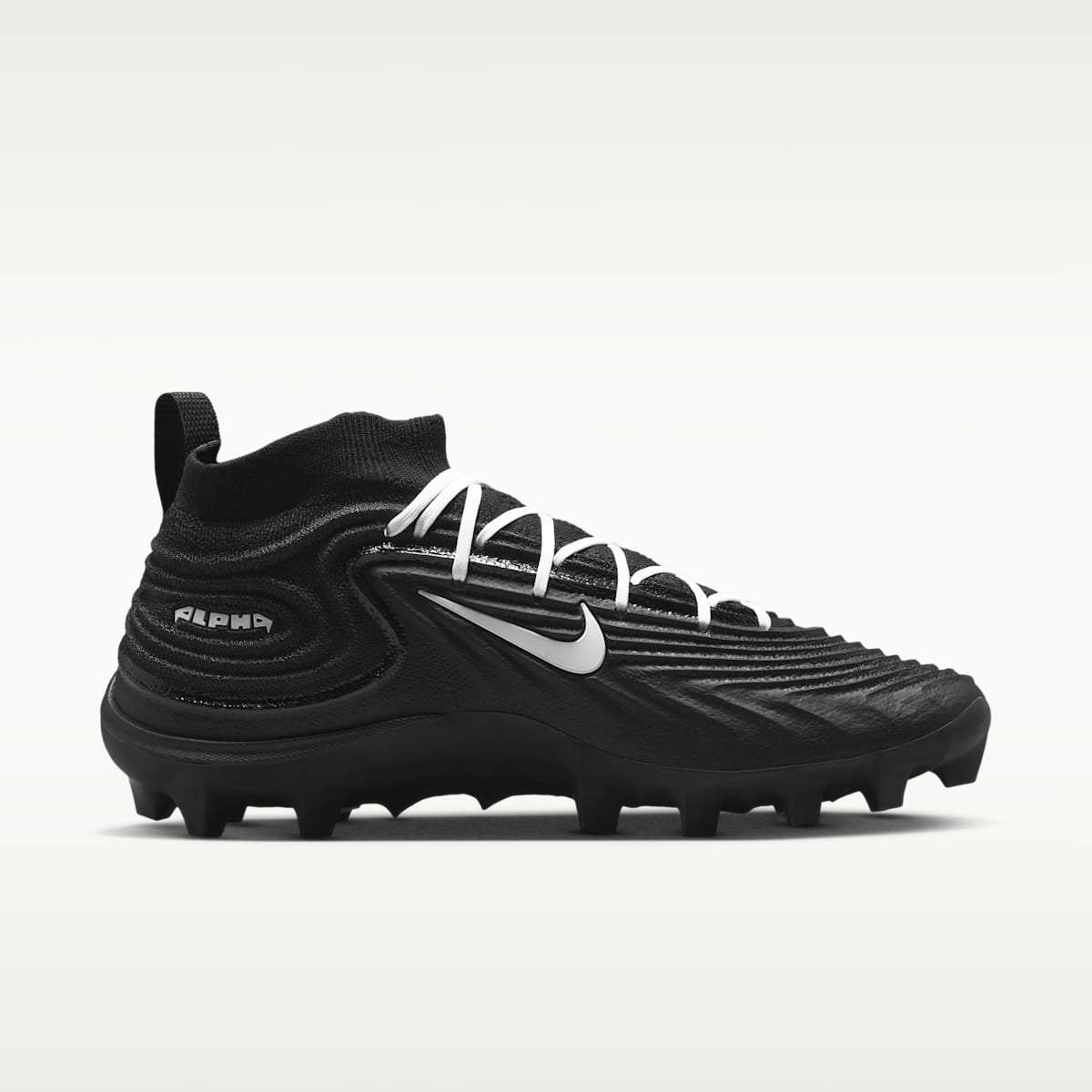 Nike Alpha Menace 5 Elite Men's Football Cleats - Black/Black/White - Image 3
