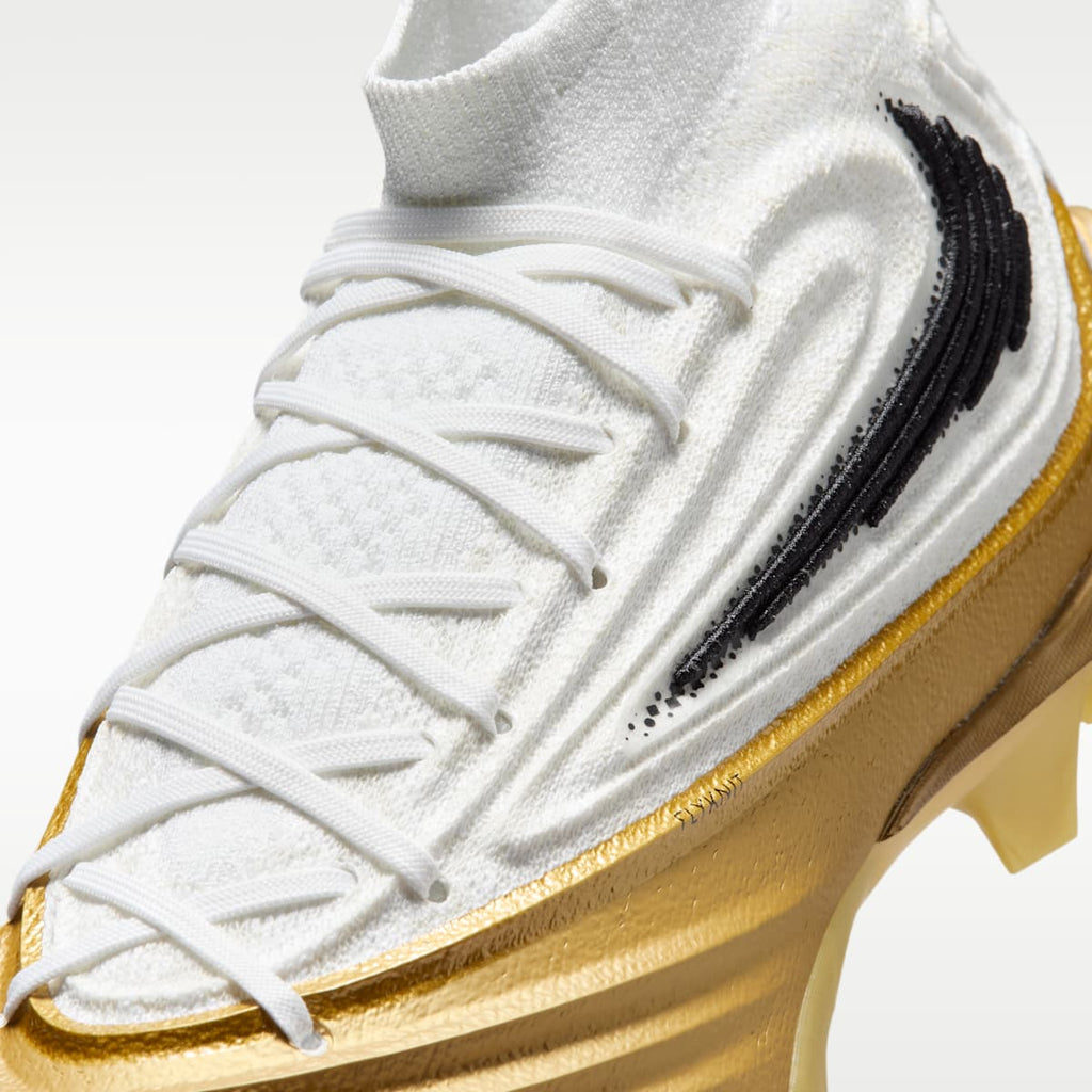 Nike Alpha Menace 5 Elite Men's Football Cleats - White/Metallic Gold/Black - Image 8