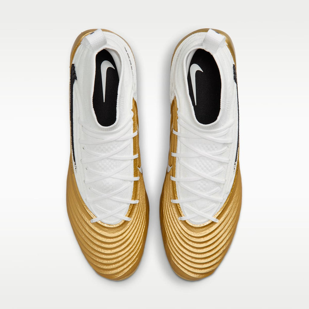 Nike Alpha Menace 5 Elite Men's Football Cleats - White/Metallic Gold/Black - Image 4