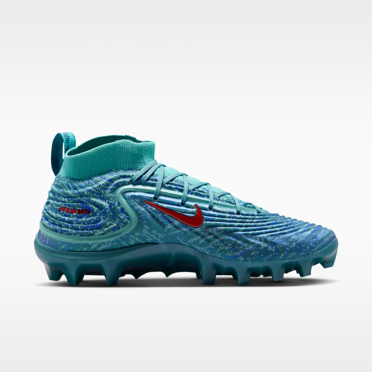 Nike Alpha Menace 5 Elite Men's Football Cleats - Mineral Teal/Washed Teal/Racer Blue/Bright Crimson - Image 3