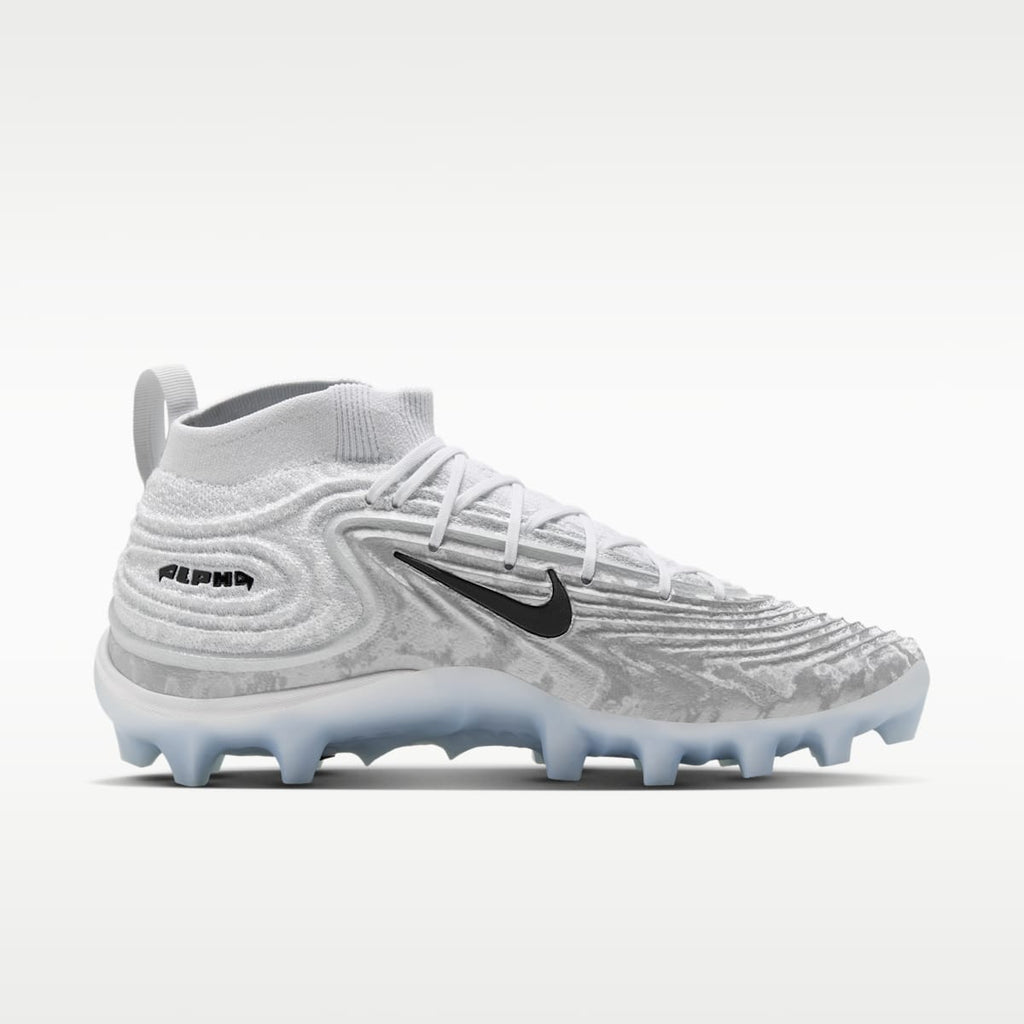 Nike Alpha Menace 5 Elite Men's Football Cleats - White/Pure Platinum/Wolf Grey/Black - Image 3