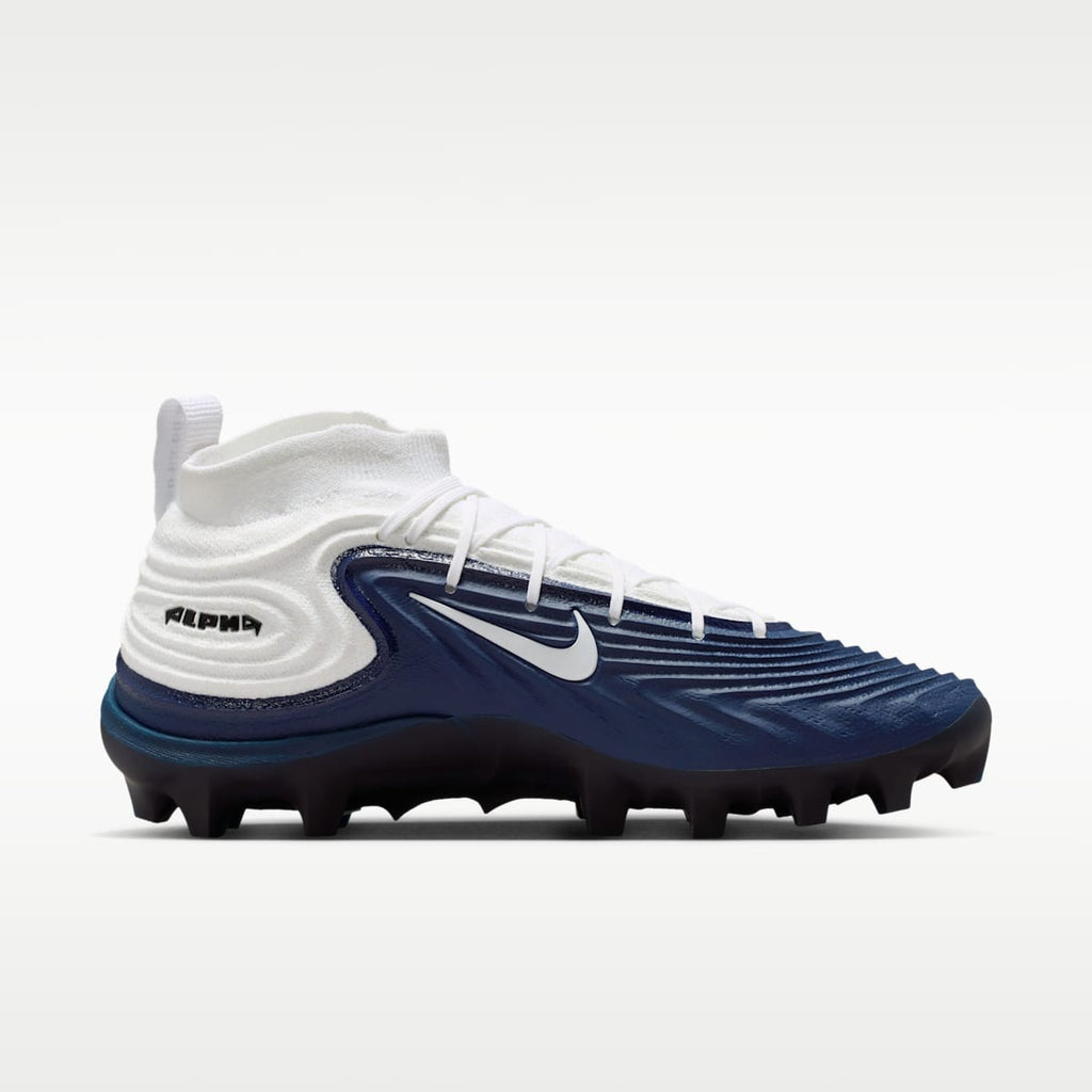 Nike Alpha Menace 5 Elite Men's Football Cleats - White/College Navy/Black - Image 3