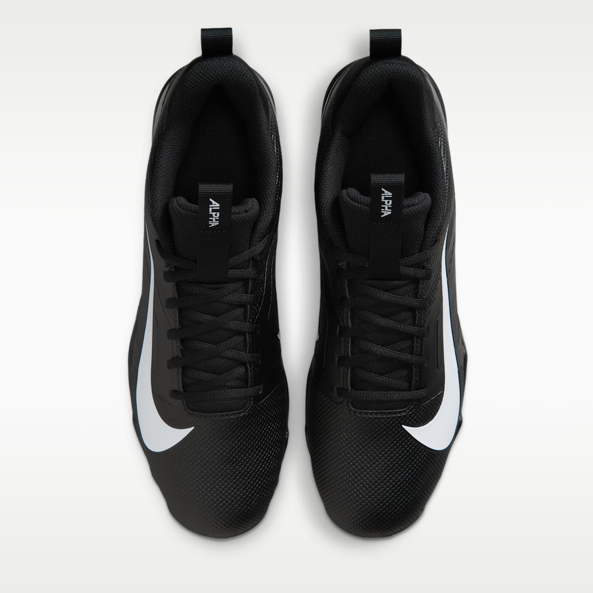 Nike Alpha Menace 4 Shark Football Cleats - Black/Black/White - Image 4