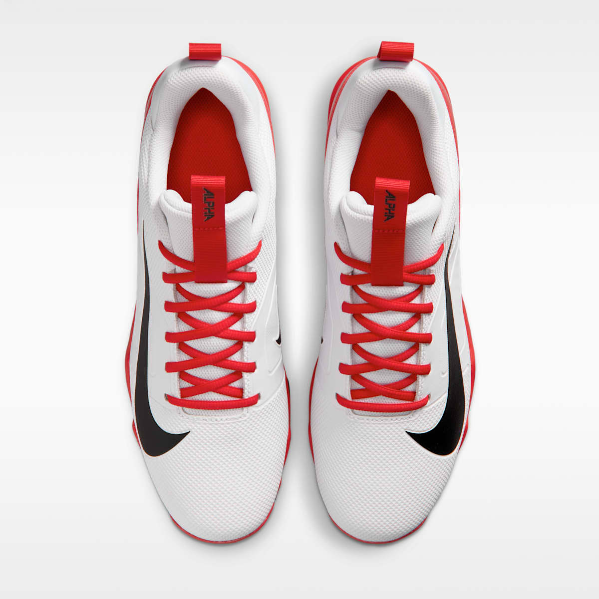 Nike Alpha Menace 4 Shark Football Cleats - White/University Red/Black - Image 4