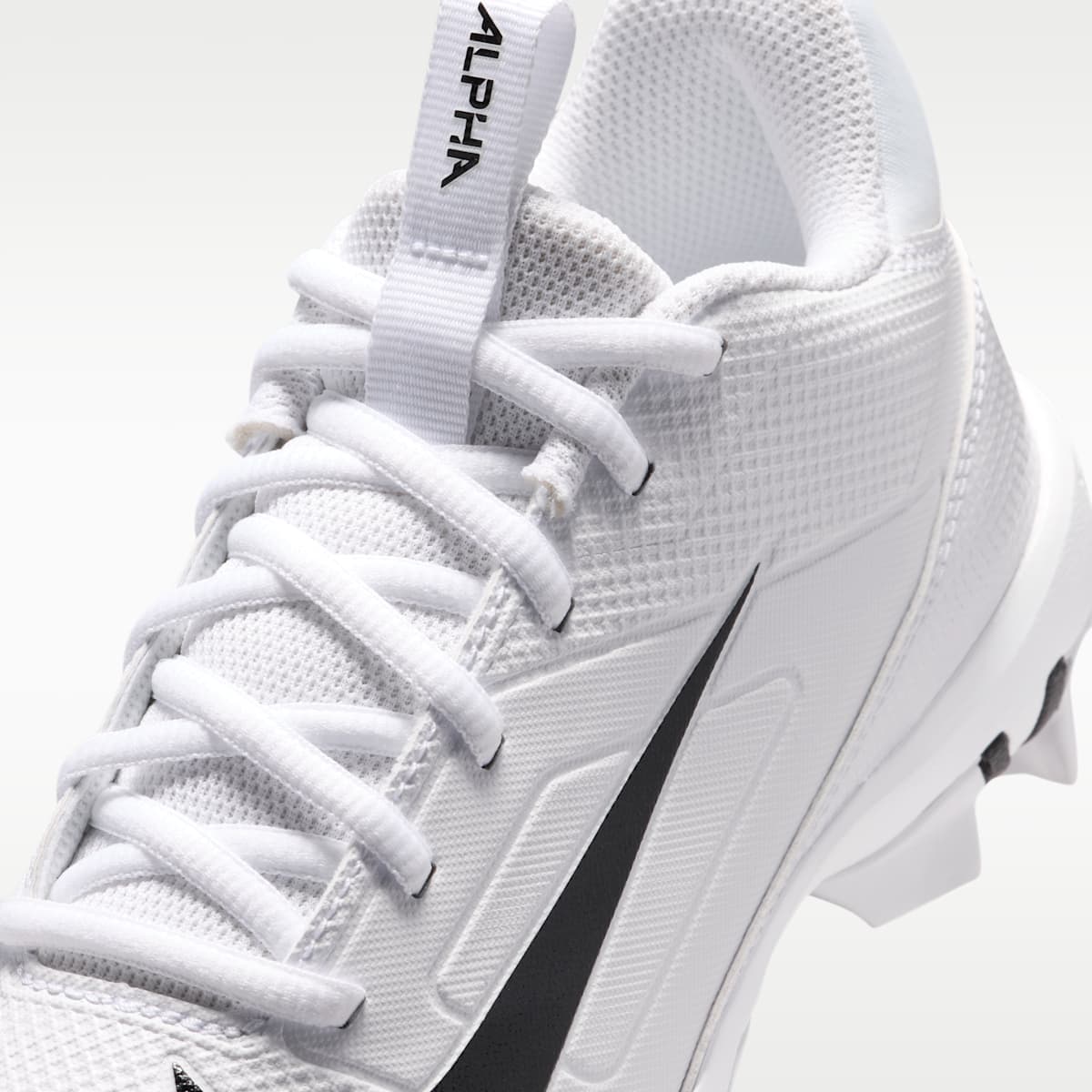 Nike Alpha Menace 4 Shark Big Kids' Football Cleats - White/White/Black