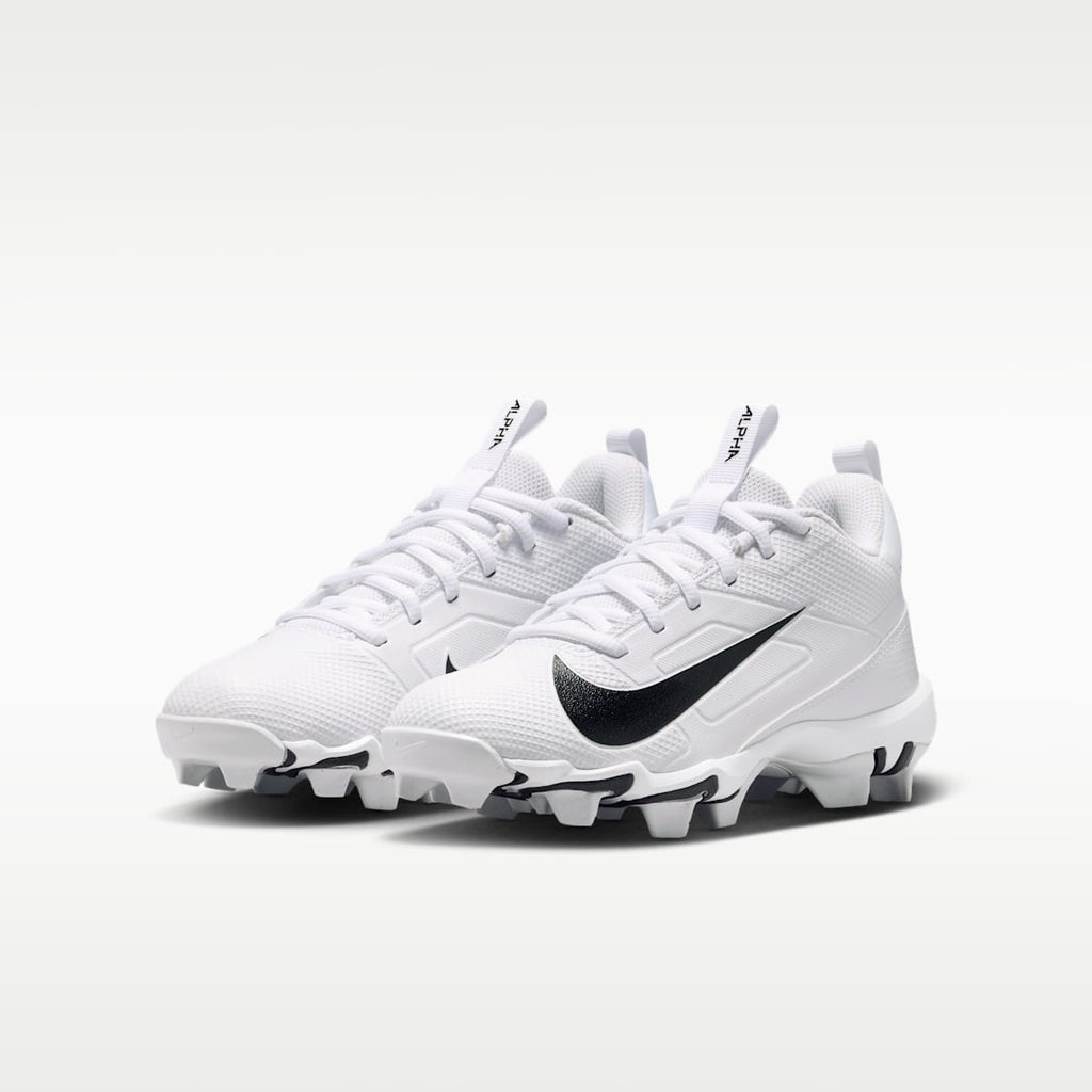 Nike Alpha Menace 4 Shark Big Kids' Football Cleats - White/White/Black