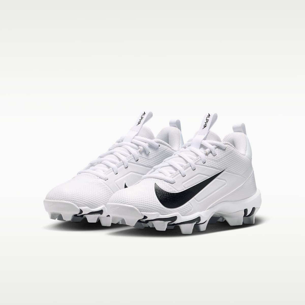 Nike Alpha Menace 4 Shark Big Kids' Football Cleats - White/White/Black