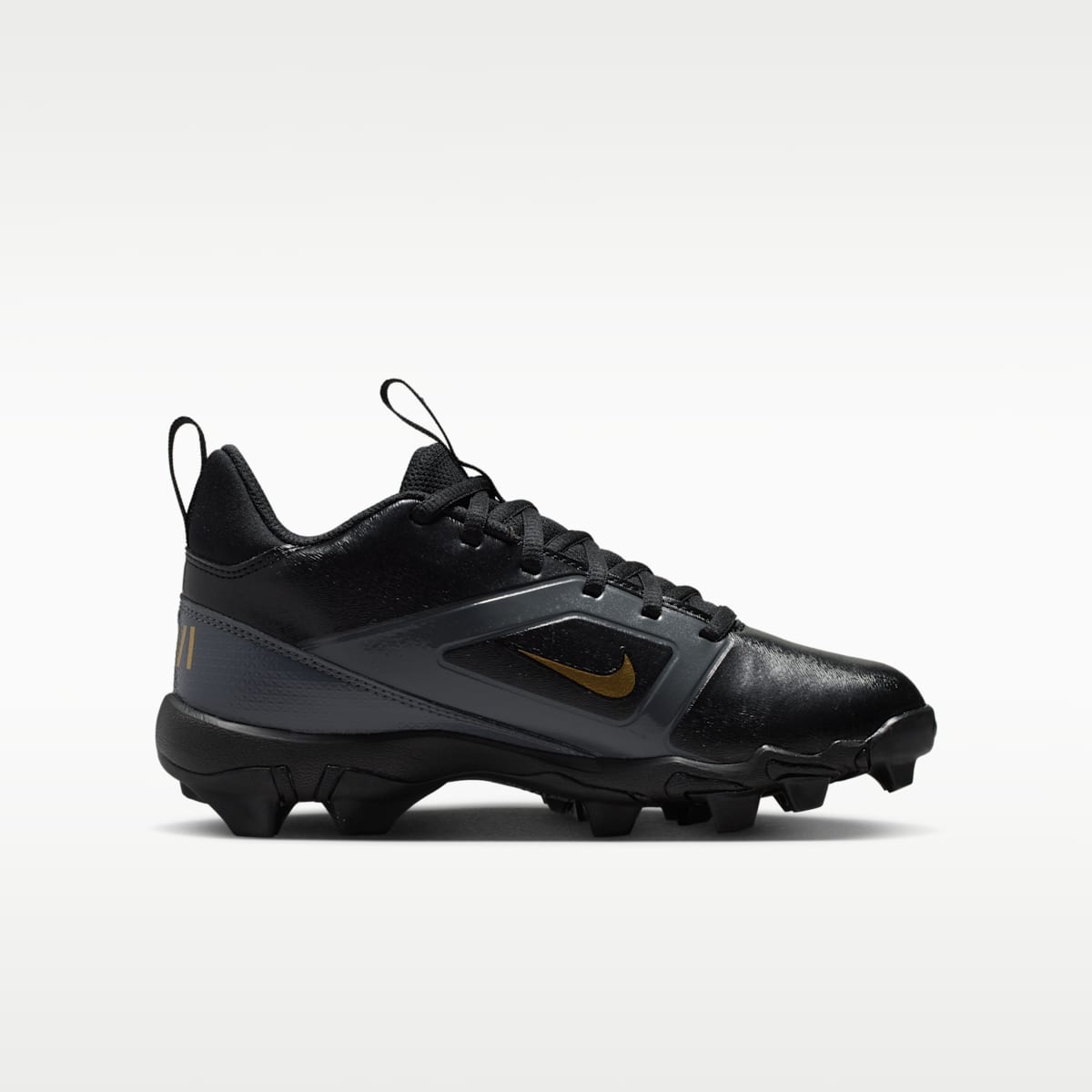 Nike Alpha Menace Shark "Saquon Barkley" Big Kids' Football Cleats - Black/Dark Grey/White/Metallic Gold
