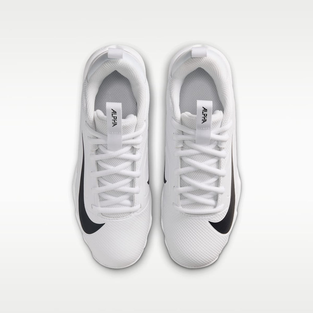 Nike Alpha Menace 4 Shark Big Kids' Football Cleats - White/White/Black