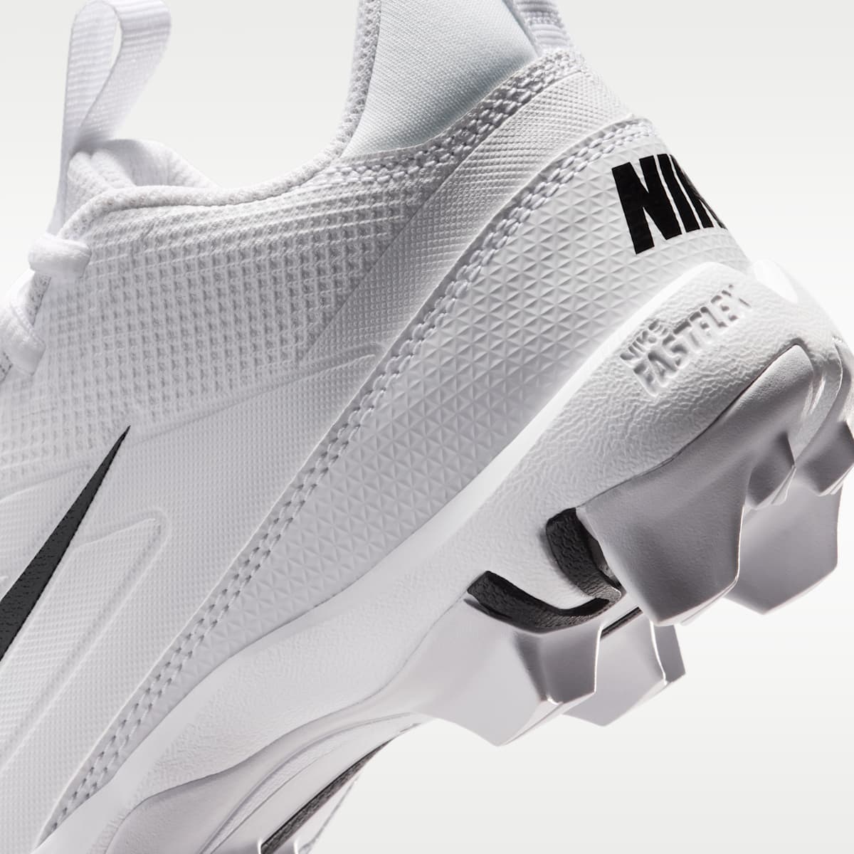 Nike Alpha Menace 4 Shark Big Kids' Football Cleats - White/White/Black