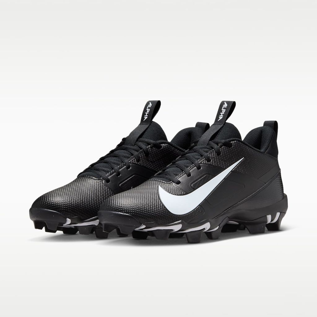 Nike Alpha Menace 4 Shark Football Cleats - Black/Black/White - Image 5