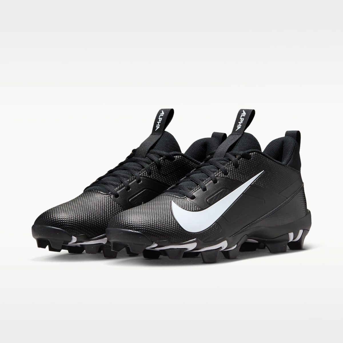 Nike Alpha Menace 4 Shark Football Cleats - Black/Black/White - Image 5