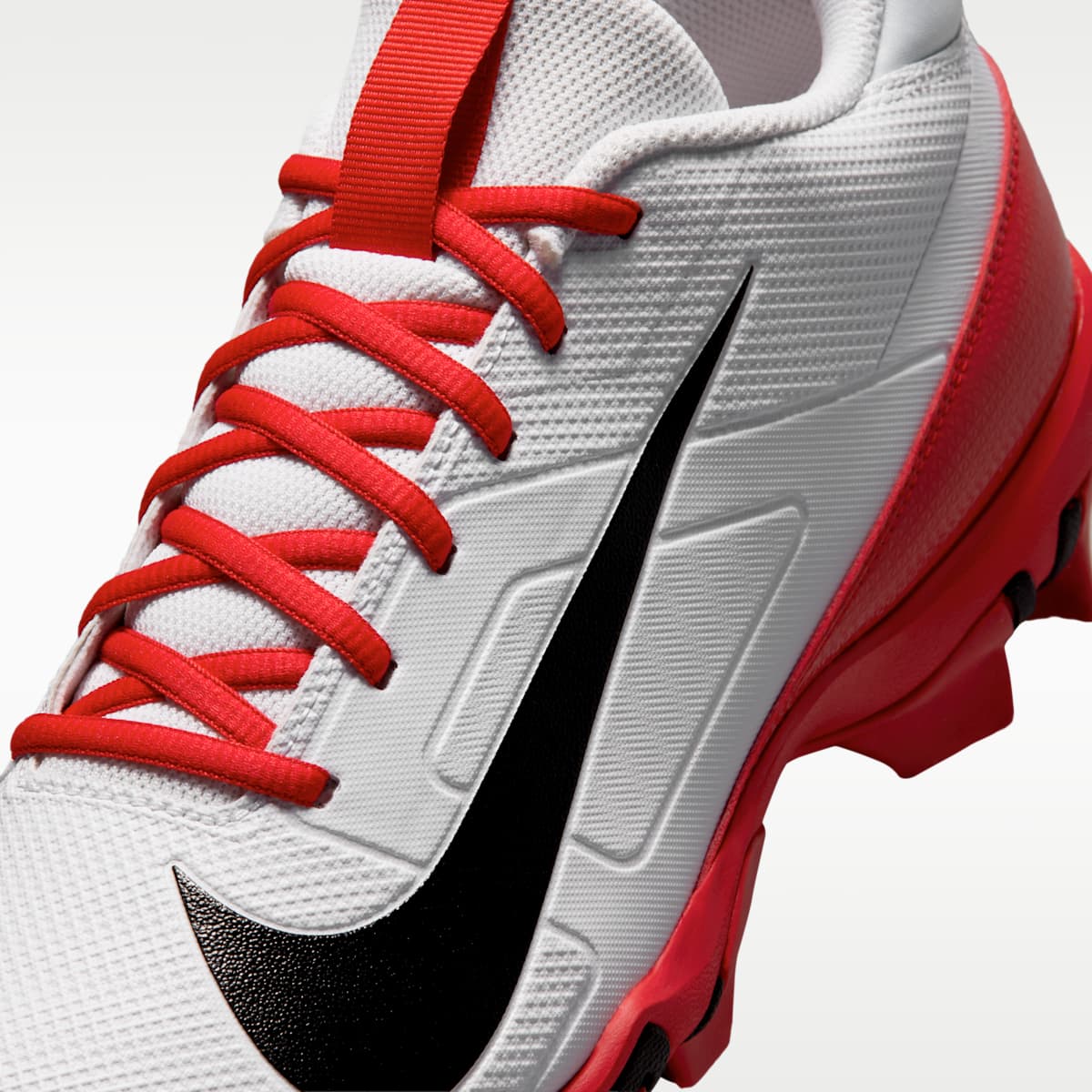 Nike Alpha Menace 4 Shark Football Cleats - White/University Red/Black - Image 8