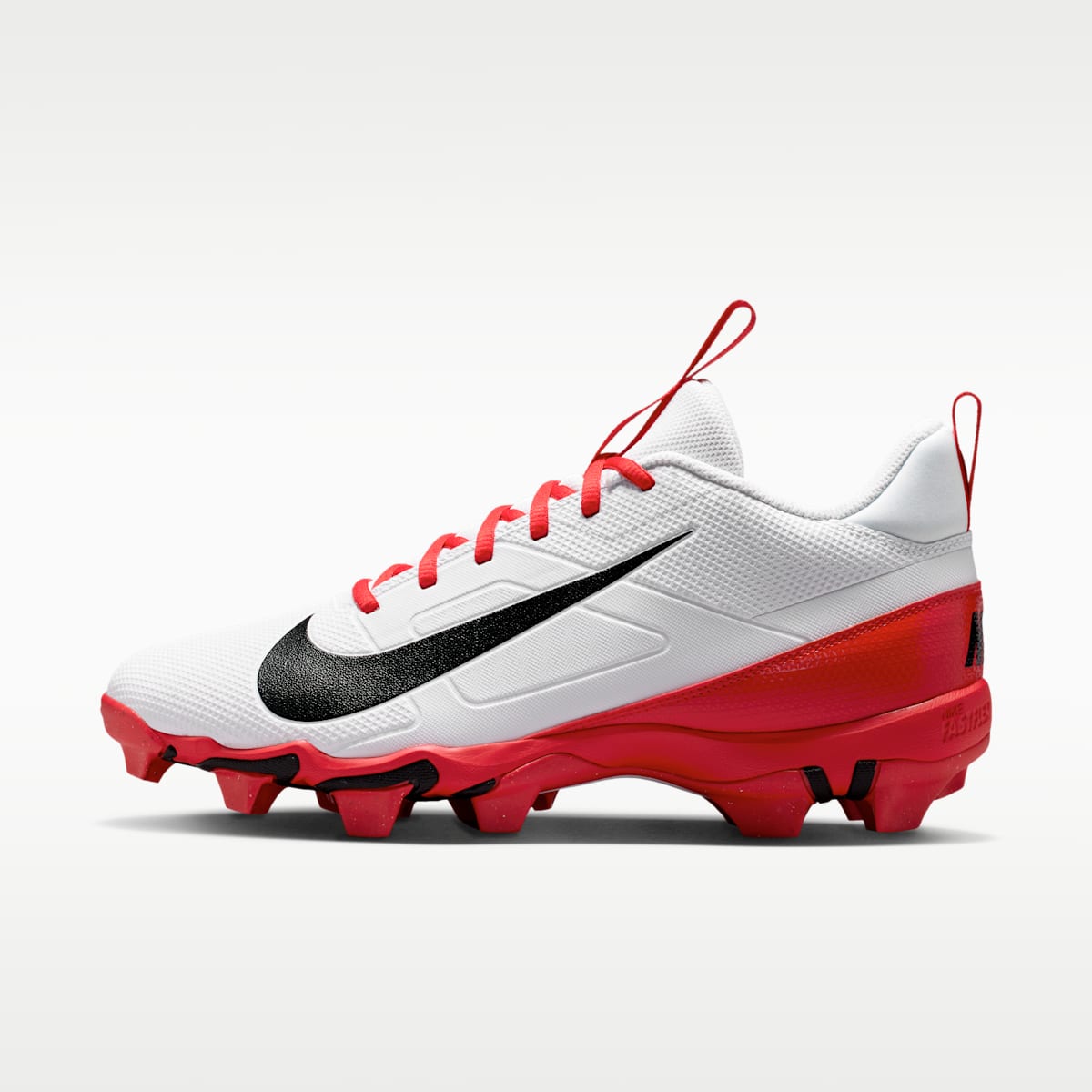 Nike Alpha Menace 4 Shark Football Cleats - White/University Red/Black - Image 1