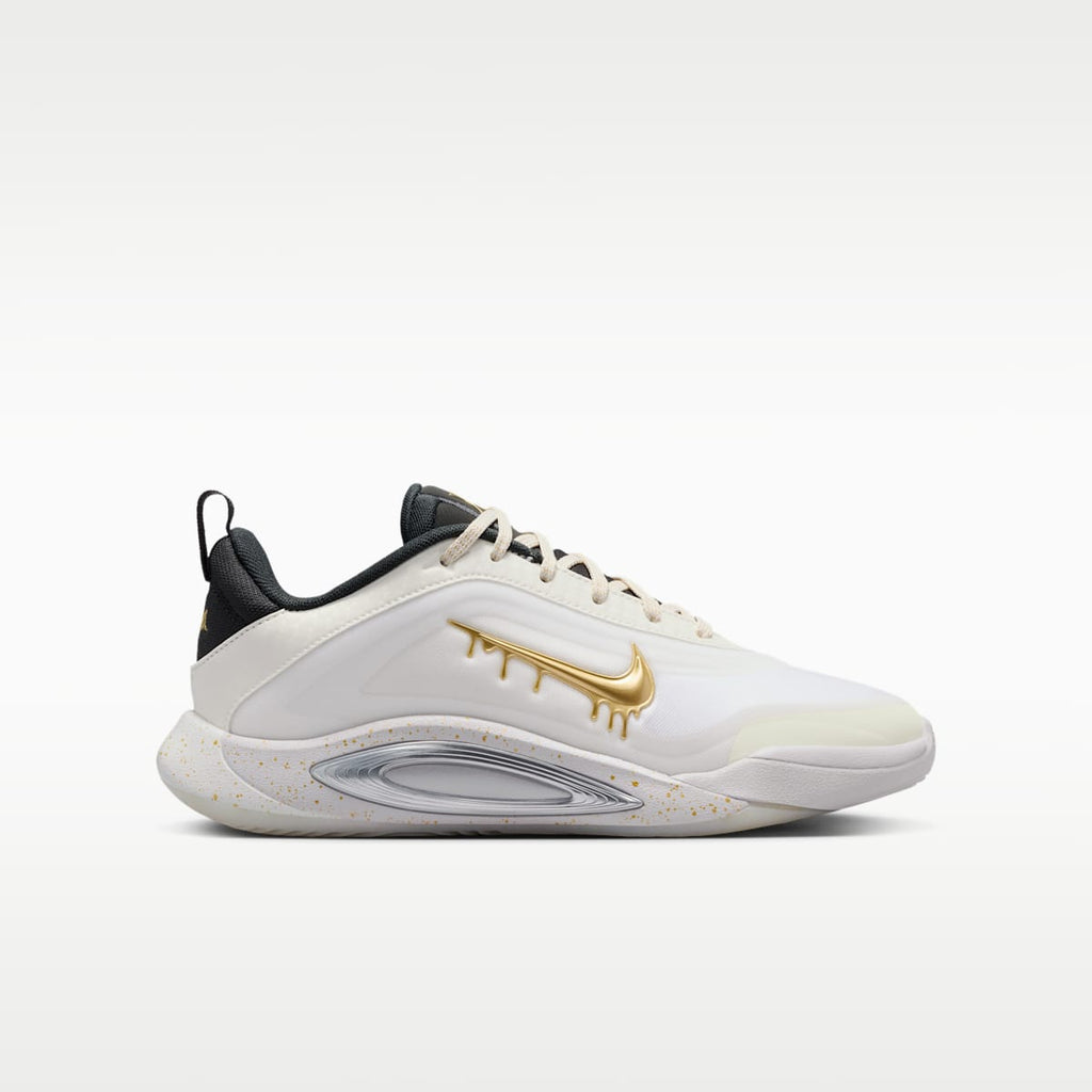 A'One “Unanimous” Big Kids' Basketball Shoes - Sail/Vast Grey/Off Noir/Metallic Gold