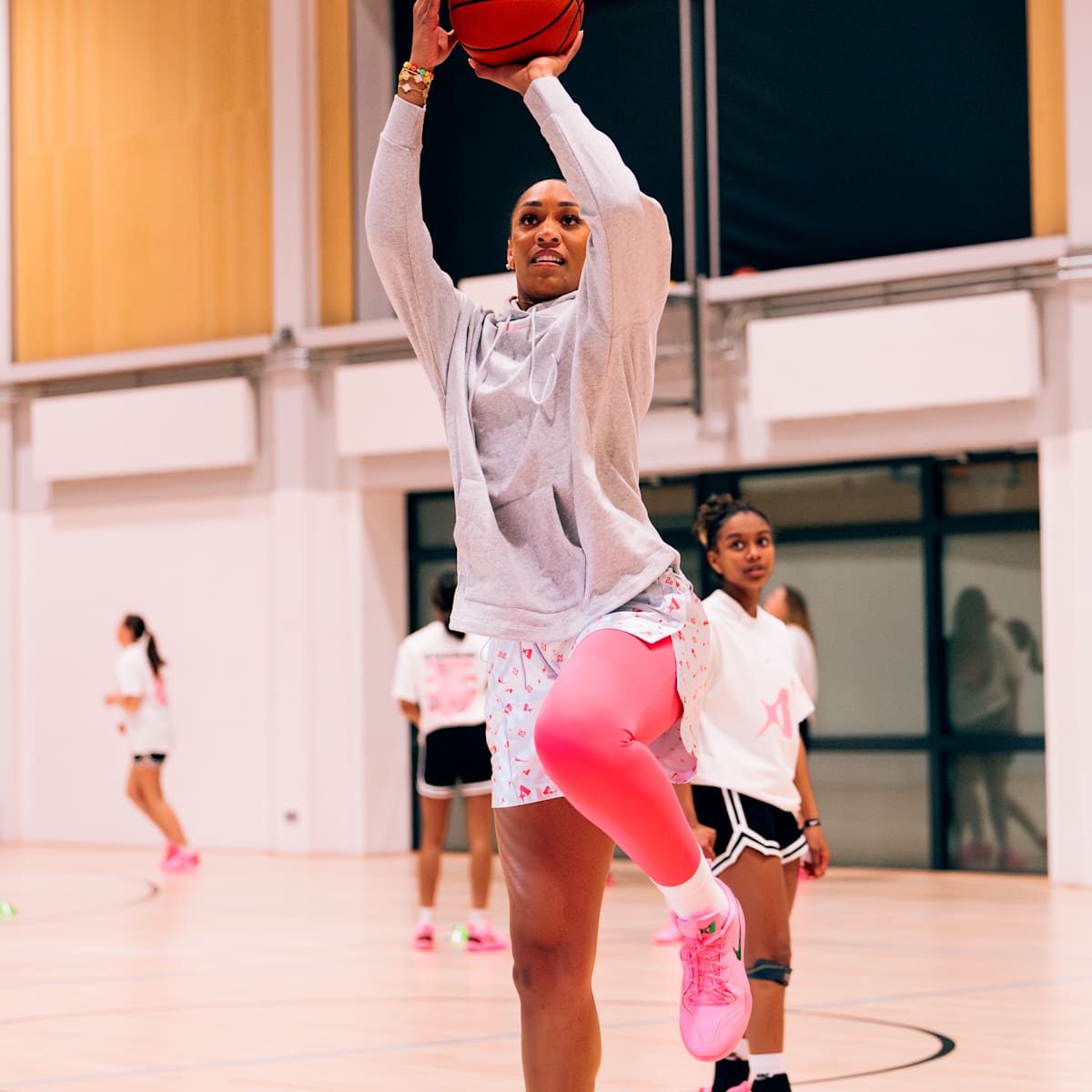 A'Two "A'Pink Shoe" A'ja Wilson Basketball Shoes - Pink Beam/Black - Image 13