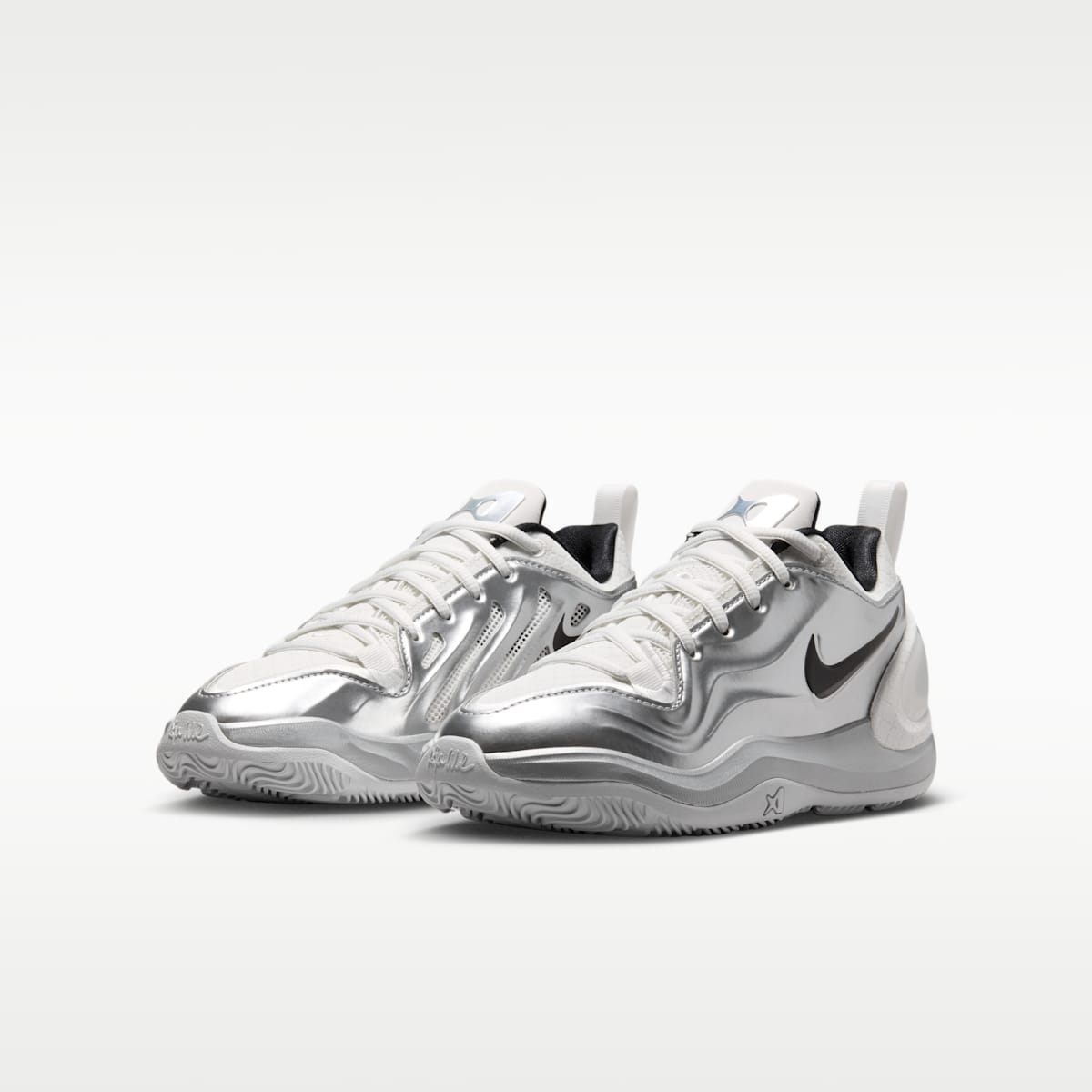 A'Two "Mirrored" A'ja Wilson Big Kids' Basketball Shoes - Summit White/Metallic Silver/Black