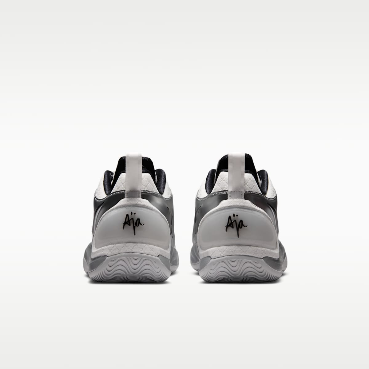 A'Two "Mirrored" A'ja Wilson Big Kids' Basketball Shoes - Summit White/Metallic Silver/Black - Image 6