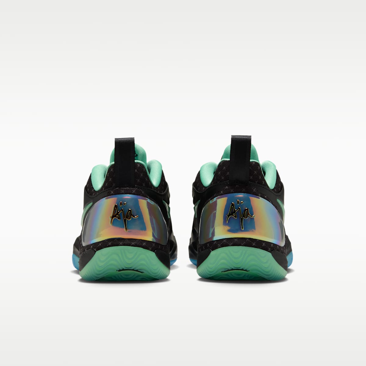 A'Two "Nike Nights" A'ja Wilson Basketball Shoes - Black/Blue Glow/Multi-Color/Green Glow - Image 6