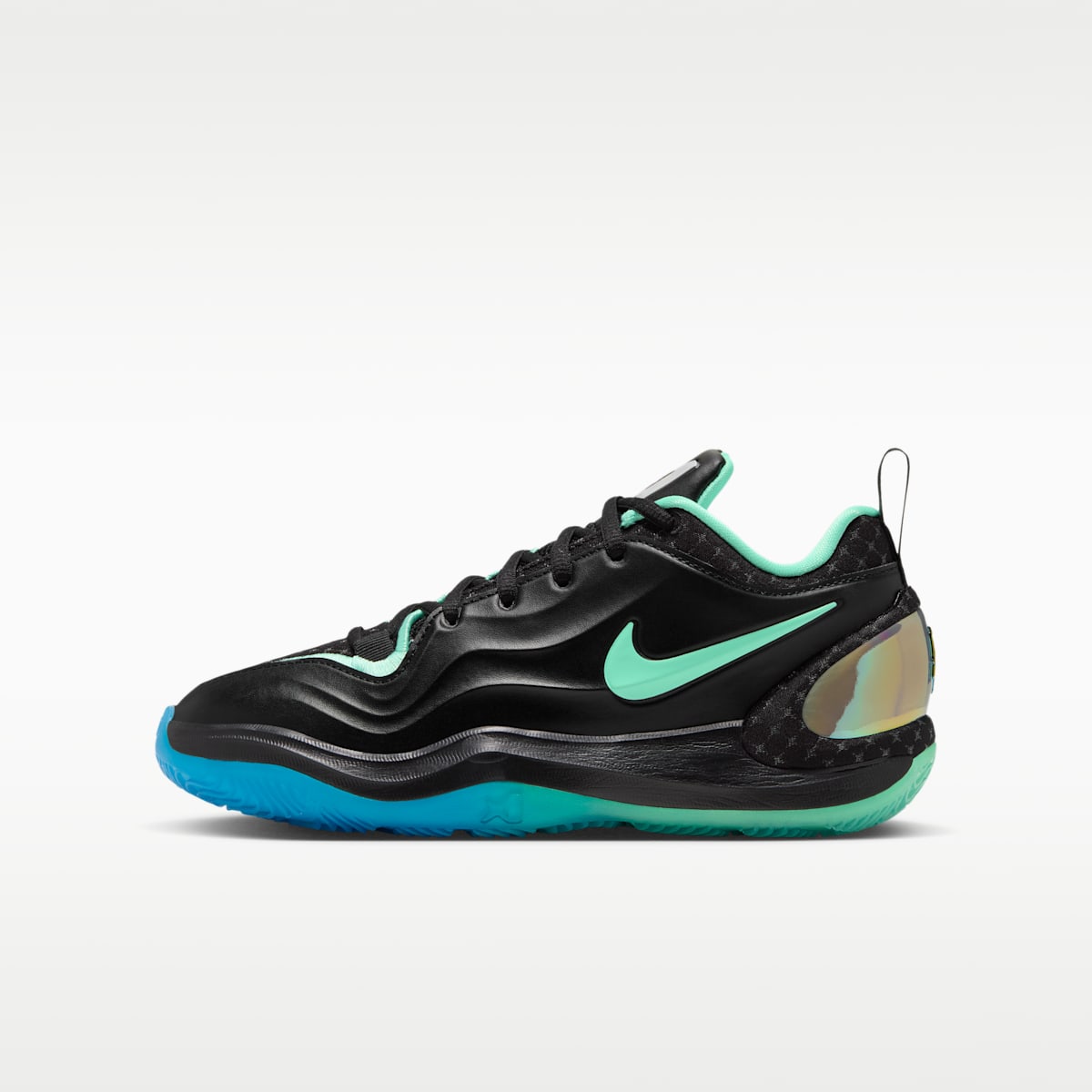 A'Two "Nike Nights" A'ja Wilson Big Kids' Basketball Shoes - Black/Blue Glow/Multi-Color/Green Glow - Image 1