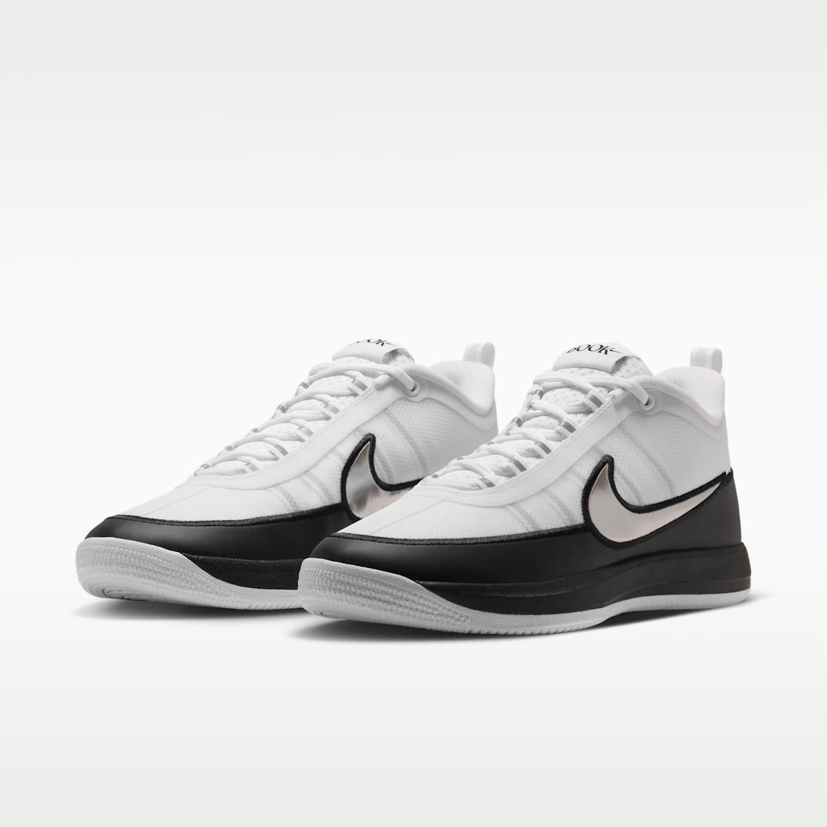 Women's Book 2 Basketball Shoes - White/Black/Metallic Silver