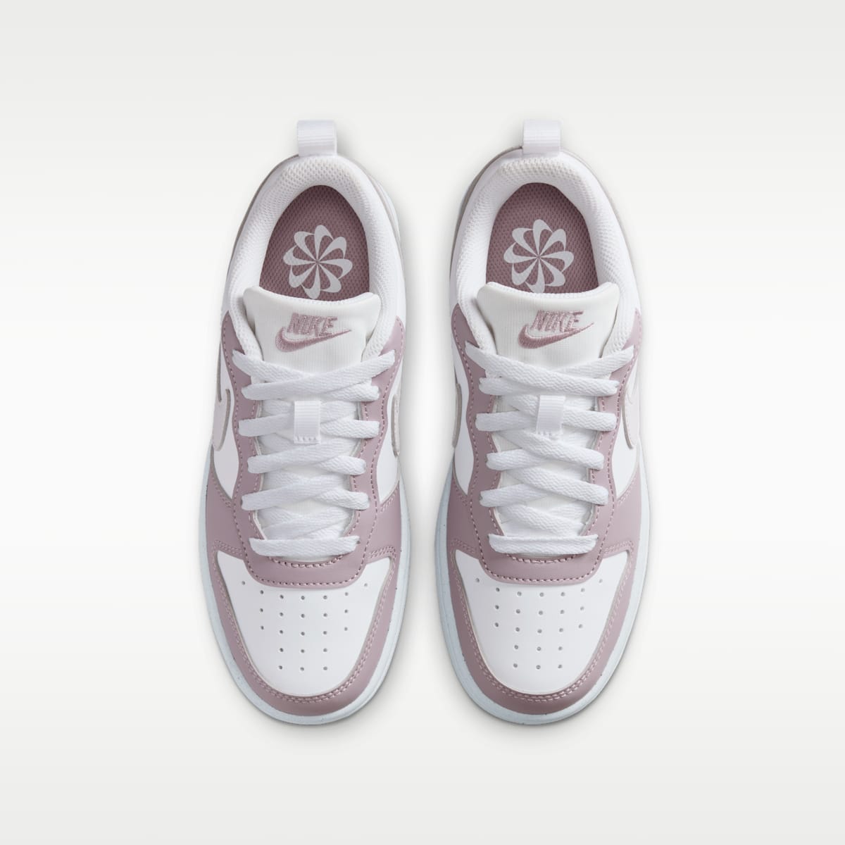 Nike Court Borough Low Recraft Big Kids' Shoes - White/Plum Fog/White/Venice