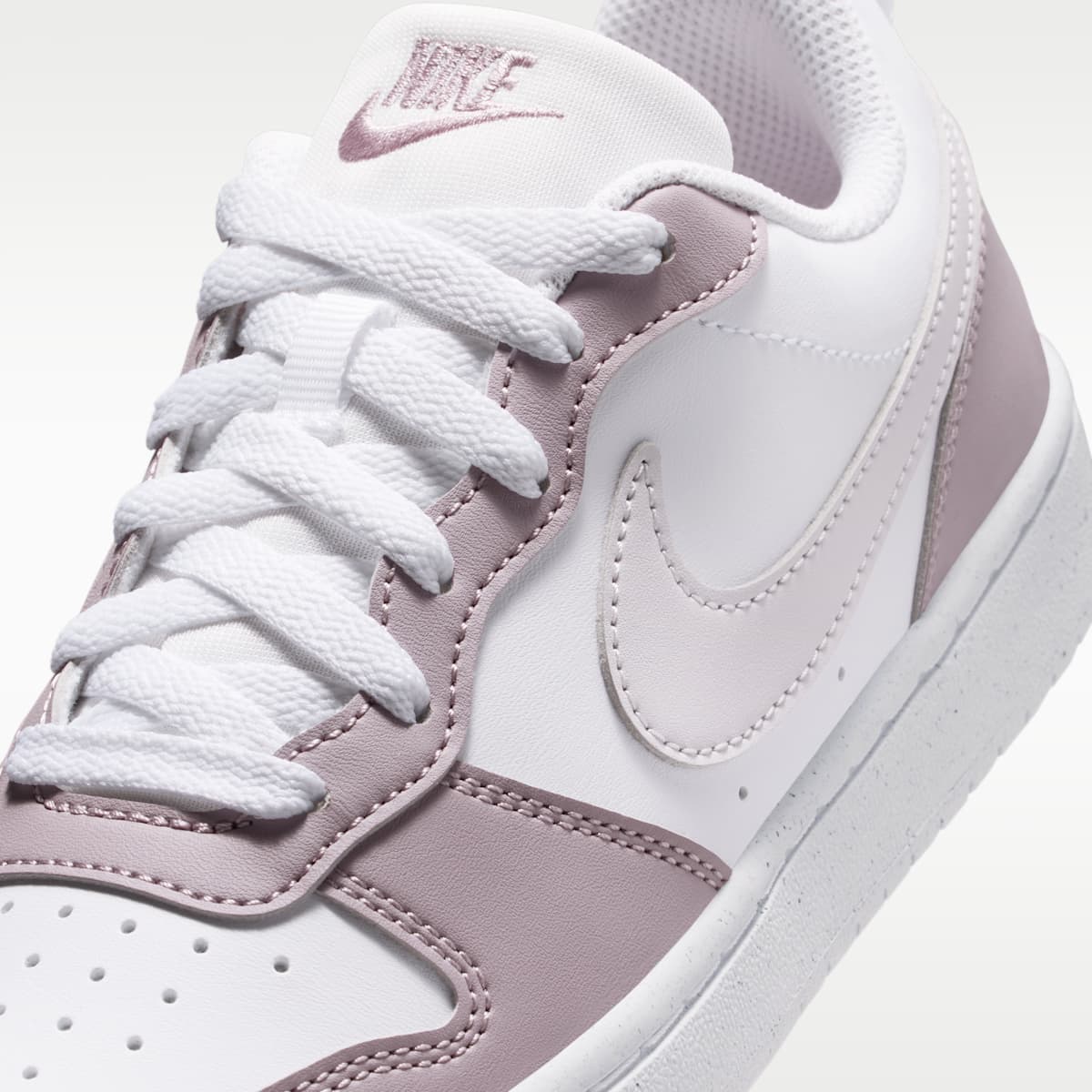 Nike Court Borough Low Recraft Big Kids' Shoes - White/Plum Fog/White/Venice