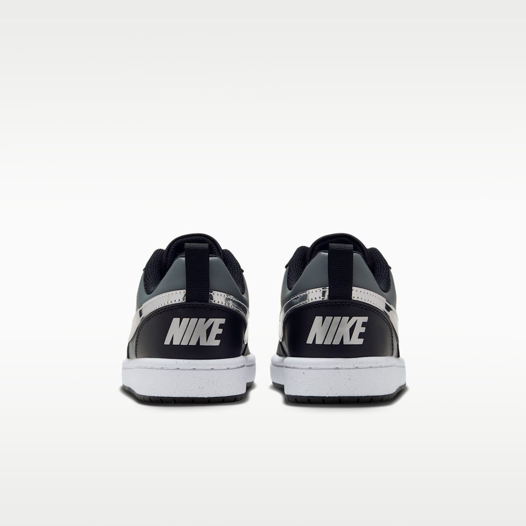 Nike Court Borough Low Big Kids' Shoes - Black/Smoke Grey/Metallic Silver