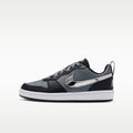 Nike Court Borough Low Big Kids' Shoes - Black/Smoke Grey/Metallic Silver